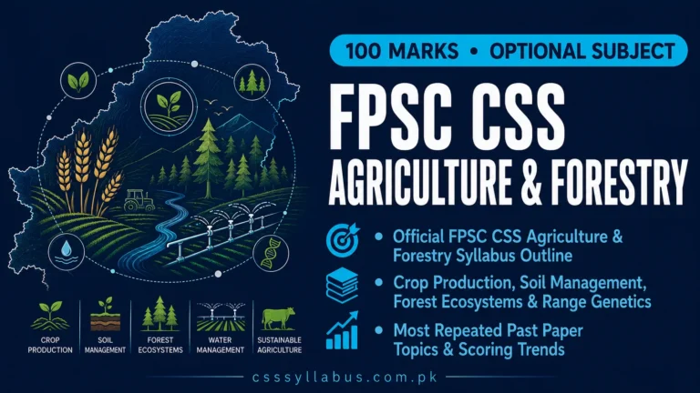 FPSC CSS Agriculture and Forestry Subject Syllabus and Repeated Topics