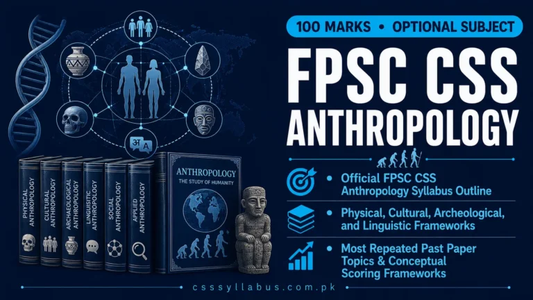 CSS Anthropology Syllabus 2026 & 2027 -FPSC PDF 7 FPSC CSS Anthropology Syllabus