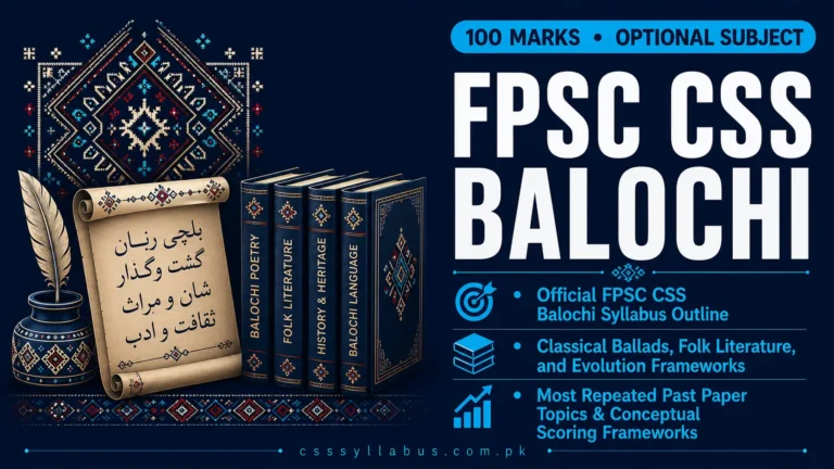 CSS Balochi Syllabus 2026 & 2027-FPSC PDF 6 FPSC CSS Balochi Syllabus