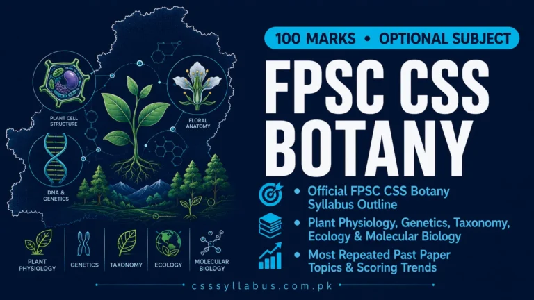 CSS Botany Syllabus 2026 & 2027 5 FPSC CSS Botany Subject Syllabus