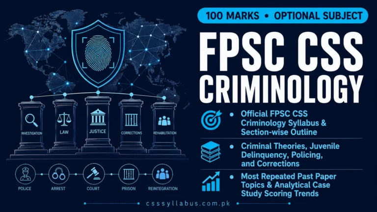 FPSC CSS Criminology Subject Syllabus