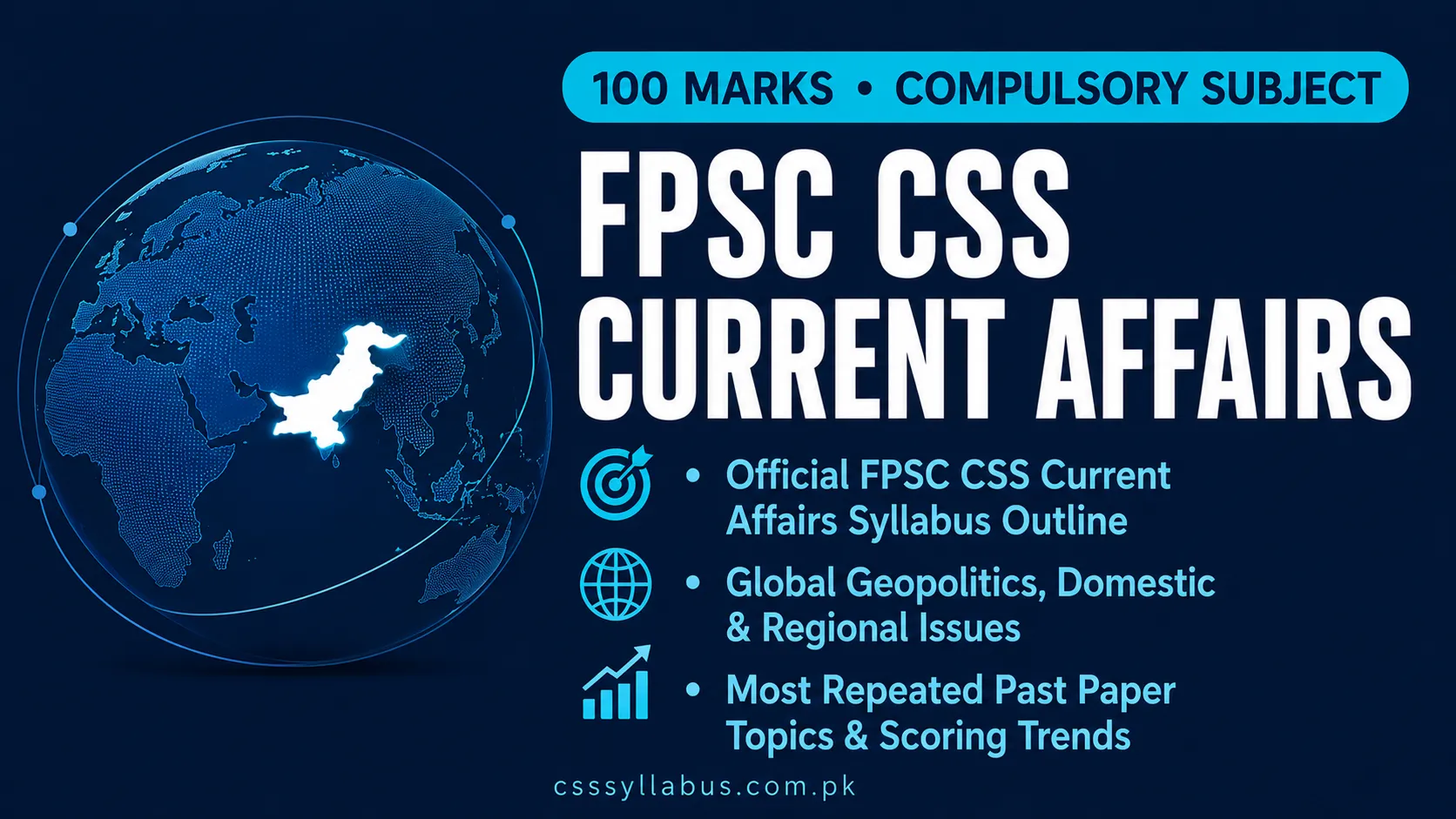 Current Affairs CSS Syllabus 2026 & 2027 — FPSC Syllabus PDF 1 CSS Current Affairs syllabus topics and- FPSC-Repeated topics