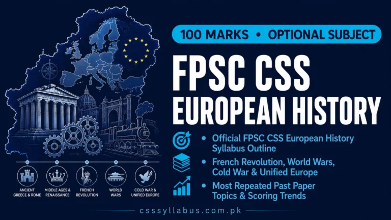 European History CSS Syllabus 2026 & 2027 3 FPSC CSS European History Syllabus