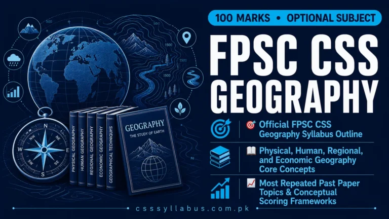 FPSC CSS Geography Syllabus