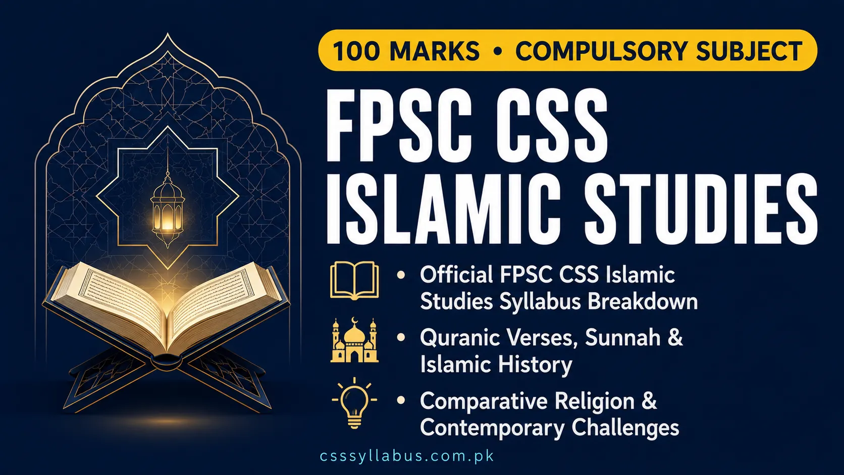 CSS Islamiat Islamic Studies syllabus FPSC