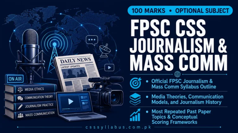 FPSC CSS Journalism and Mass Communication Syllabus