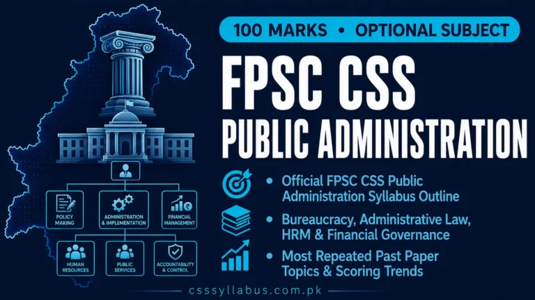 FPSC CSS Public Administration Syllabus