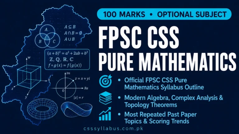 FPSC CSS Pure Mathematics Syllabus